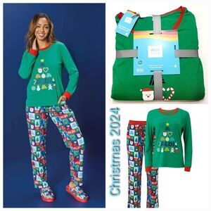 ALDI GEAR 2024 CHRISTMAS Aldi Tree Women's XL 2pc Cotton Blend Pajama Set Ltd Ed